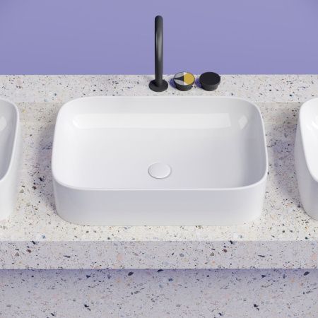 Раковина из сантехнического фарфора Ceramica Nova ELEMENT CN6053 60х40 накладная цвет белый без отверстий под смеситель