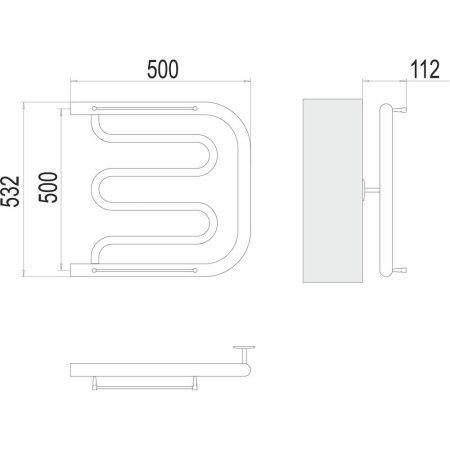 Полотенцесушитель водяной Terminus 4620768881282 50х55 хром