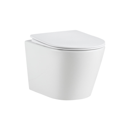 Унитаз подвесной Grossman Торнадо GR-4477MSQ белый матовый с сиденьем микролифт безободковый смыв торнадо