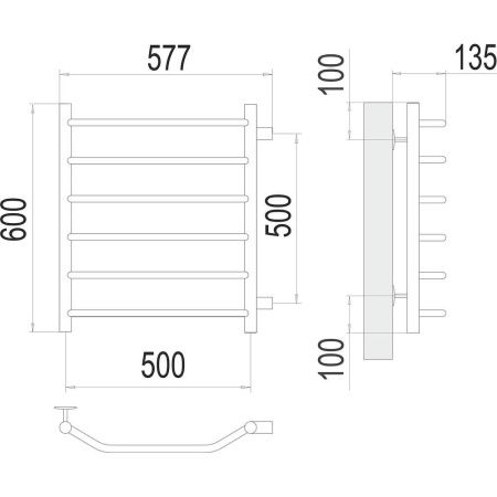 Полотенцесушитель водяной Terminus 4670078530073 60х60 хром