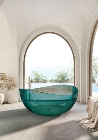 Ванна из полиэфирной смолы Abber Kristall AT9705Aquamarin 150х150 отдельностоящая круглая