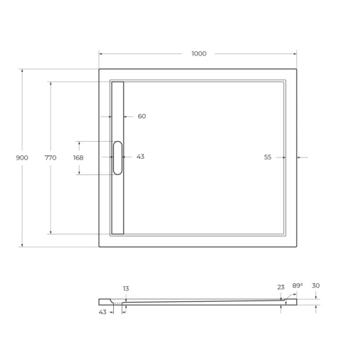 Душевой поддон Cezares TRAY-AS-AH-100/90-30-W 100х90 искусственный мрамор белый - фото 2