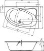 Ванна акриловая Riho LYRA B018001005 170х110 пристенная асимметричная без ножек