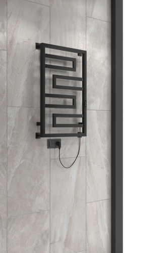 Полотенцесушитель Indigo Flavio DGFS80-50BRRt 53х80 электрический черный муар - фото 3