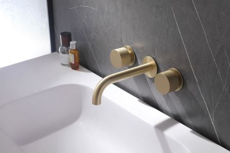 Смеситель для раковины Abber Wasser Kreis AF81122G встраиваемый в стену золото