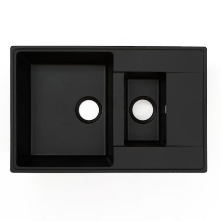 Кухонная мойка Grandex Aqua 600115 80х50 цвет черный поверхность матовая