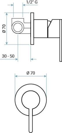 Смеситель Emmevi Filoinox 85009/IN встраиваемый в стену никель