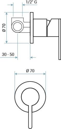 Смеситель Emmevi Filoinox 85009/IN встраиваемый в стену никель - фото 2