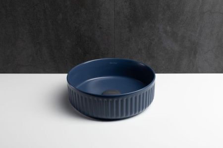 Раковина керамическая Allen Brau Fantasy 4.11032.ID 40х40 накладная цвет синий без отверстий под смеситель