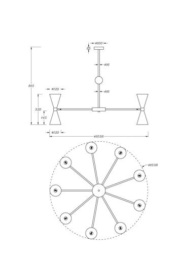 Светильник подвесной Maytoni Vesper Modern MOD108PL-18WG - фото 3