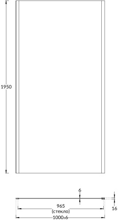 Душевая боковая панель Kerama Marazzi VETRO VE.100.FP.CR 100x195 стекло прозрачное профиль хром