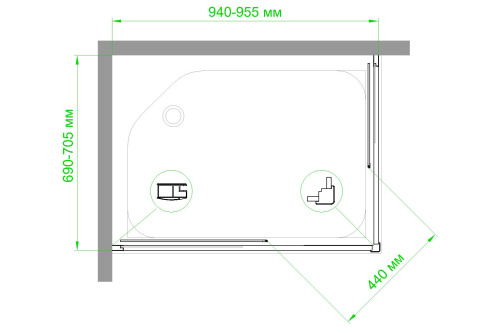 Душевой уголок Royal Bath HPD RB7095HPD-C-CH 95х70 стекло матовое профиль хром без поддона - фото 5 Душевой уголок Royal Bath HPD RB7095HPD-C-CH 95х70 стекло матовое профиль хром без поддона - фото 5