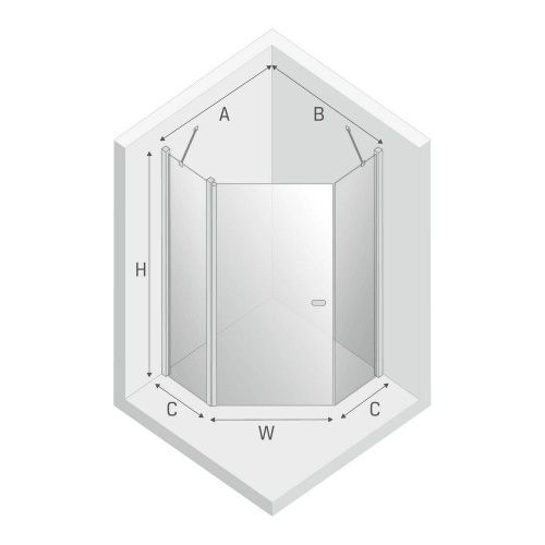 Душевой уголок New Trendy NEW SOLEO Black K-0612 80х80 стекло прозрачное профиль черный без поддона - фото 3