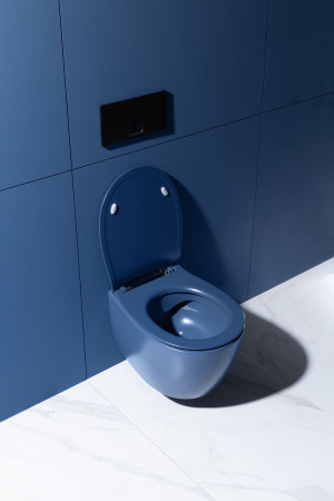 Чаша унитаза подвесная Allen Brau Fantasy 4.11004.ID цвет синий без сиденья безободковая каскадный смыв