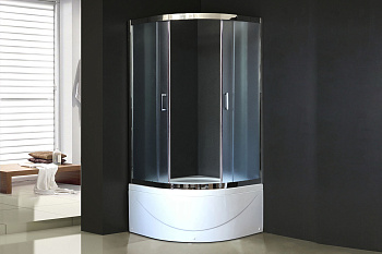 Душевой уголок Royal Bath BK RB100BK-C-CH 100х100 стекло рифленое профиль хром глянцевый с поддоном
