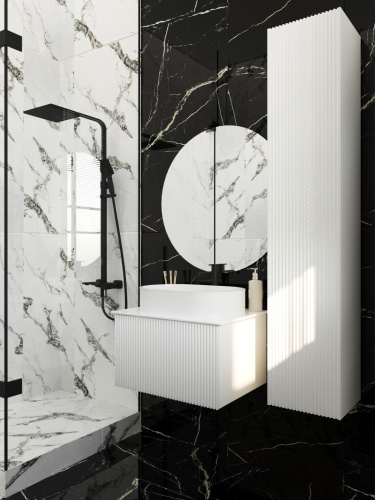 Тумба со столешницей La Fenice TERRA NFNC-01-TER-B-60-3-GG 70х36х47 подвесная цвет белый - фото 5