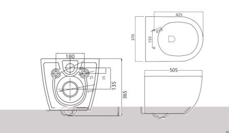 Комплект унитаз с инсталляцией с клавишей смыва BelBagno STYLUS CZR-513-TH-R/CZR2316SC/BB026/BB051CR
