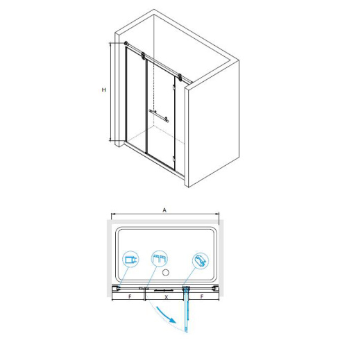 Душевая дверь RGW Viscount 02040215-18 150х195 стекло прозрачное профиль белый - фото 2