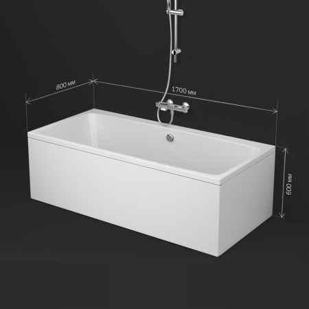 Ванна акриловая Am.Pm Func W84A-170-080W-A 170х80 пристенная прямоугольная без каркаса