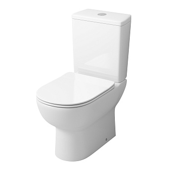 Унитаз напольный с бачком Grossman Санфаянс GR-4448S белый глянцевый с сиденьем микролифт безободковый каскадный смыв