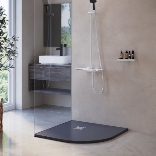 Душевой поддон из искусственного камня RGW Stone Tray (Стоун Трей) 16153099-02 90х90 серый без ножек - фото 2