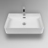 Раковина из сантехнического фарфора Bond Cube S02-600 60х40 накладная цвет белый 1 отверстие под смеситель