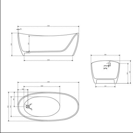 Ванна из искусственного камня Vincea Solid Surface VBT-6S03MW 170х80 отдельностоящая овальная