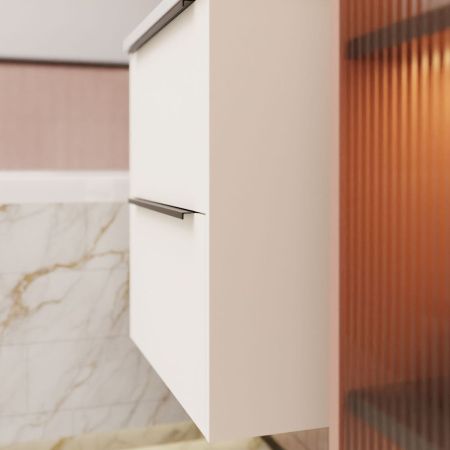 Тумба с раковиной La Fenice TESORO NFNC-01-TES-PB-60-2-3-60 60х50 подвесная цвет белый