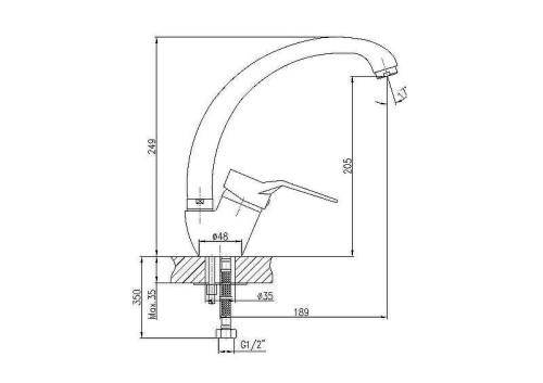 Cмеситель Haiba HB4163-2 на мойку хром - фото 2