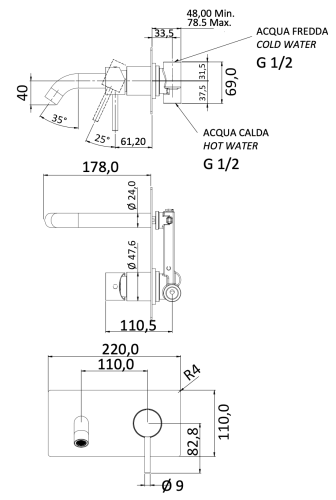 Смеситель для раковины Mariani Next B37565NS встраиваемый в стену белый - фото 2