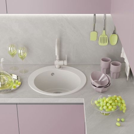 Кухонная мойка Misty Artemida ART-51-03 50х50 цвет белый поверхность матовая