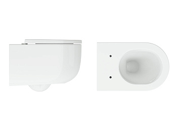 Чаша унитаза подвесная Hatria FUTURA Y9BA01 цвет белый глянцевый без сиденья безободковая душевой смыв