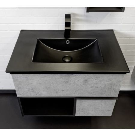 Тумба с раковиной Comforty Франкфурт 00-00011082CF 80х50 подвесная цвет серый