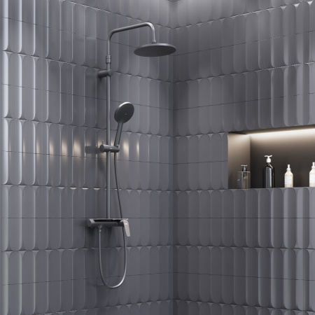 Душевая стойка Damixa Jupiter 977780300 настенная цвет черный