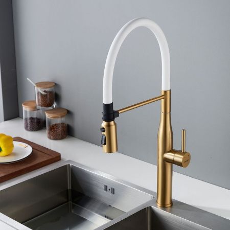 Смеситель для кухни Shevanik S123G-1 на мойку золото