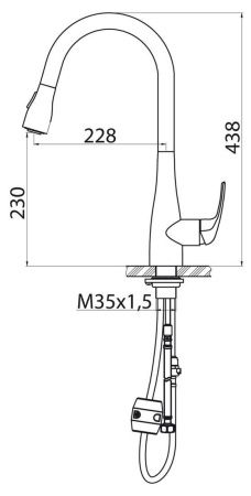 Смеситель для кухни BelBagno Смесители для кухни BB-LAM28-IN на мойку сатин