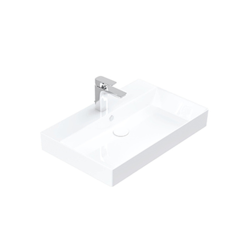 Раковина керамическая Dreja Stance 17070-KL 70х46 подвесная цвет белый 1 отверстие под смеситель - фото 2