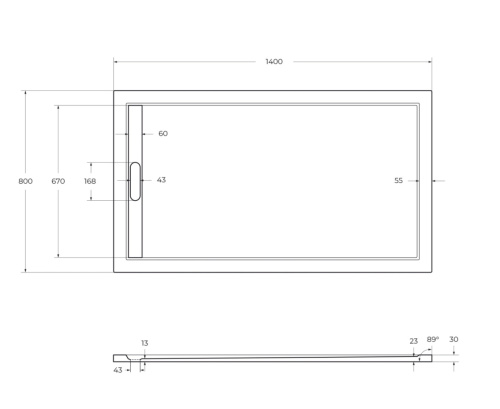 Душевой поддон Cezares TRAY-AS-AH-140/80-30-W 140х80 искусственный мрамор белый - фото 2