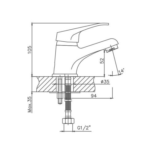 Смеситель Cron CN1013-8 на раковину белый - фото 3
