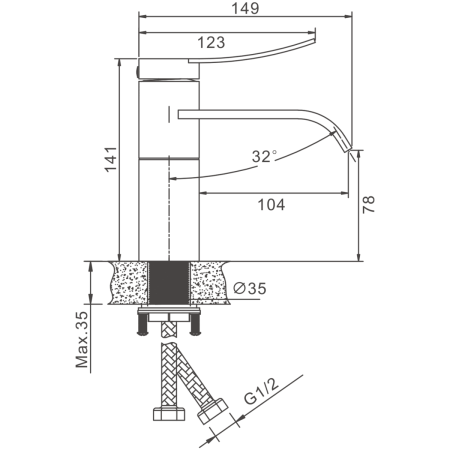 Смеситель BELZ B10812-7 на раковину черный