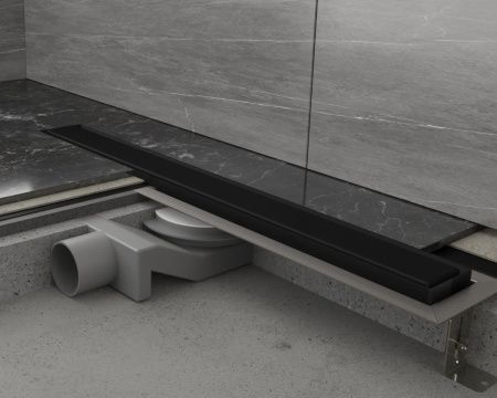 Душевой лоток Plumberia Selection PST IN-TILE PST90NO 90х5 черный