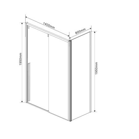 Душевой уголок Vincea Lugano VSR-1L8014CLB-1 140х80 стекло прозрачное профиль черный без поддона