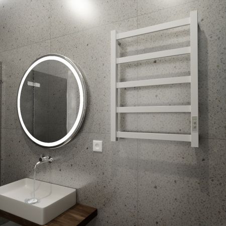 Полотенцесушитель электрический Маргроид Вид 81-10 профильный 8110p-6040-1081-9016R 45х60 белый