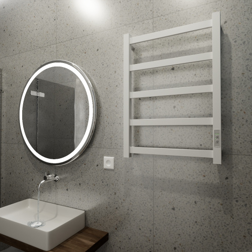 Полотенцесушитель Маргроид Вид 81-10 профильный 8110p-6040-1081-9016R 43х61 электрический белый матовый - фото 2