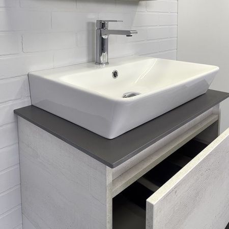 Тумба с раковиной Comforty Прага 00-00014535CF 60х40 подвесная цвет серый