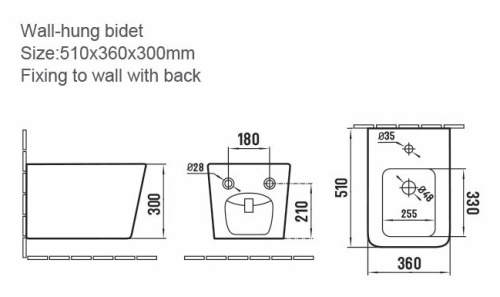 Биде Boheme Zen 967-BIDET-B подвесное - фото 2
