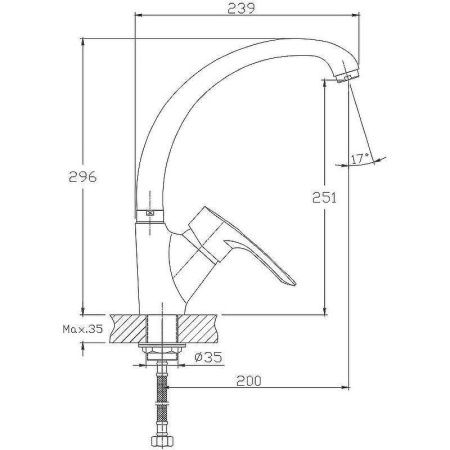 Смеситель для кухни Haiba HB4166-7 на мойку черный