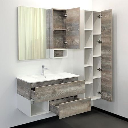 Тумба с раковиной Comforty Турин 00-00013940CF 90х50 подвесная цвет серый