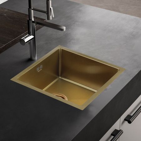 Кухонная мойка Melana ProfLine D4545HG золото 45х45 цвет золото поверхность брашированная