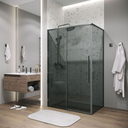Душевой уголок Grossman Galaxy 120.K33.01.1190.42.10 110х90 стекло тонированное профиль графит без поддона